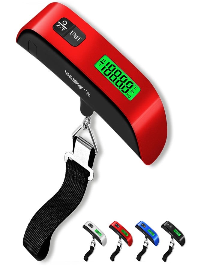 SOYOK Luggage Scale, Portable Luggage Weight Scale 110lb/50kg with LED Display, Luggage Scale Travel Digital for Weighing Luggage, Backpacks, Fruits and Pets (Red) - Image 1